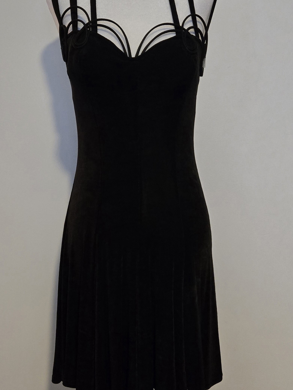 Panache Black Strappy Velvet Dress